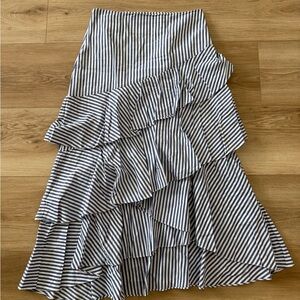 Banana Republic Black and White Tiered Maxi Skirt